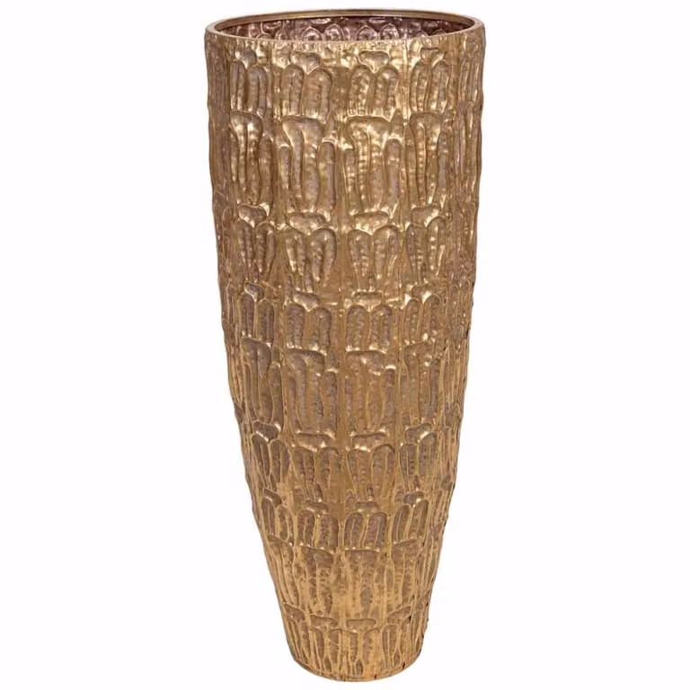 Macetero redondo de metal Wanderlust deco en color dorado An/P/Al: 36 x 36 x 90 cm