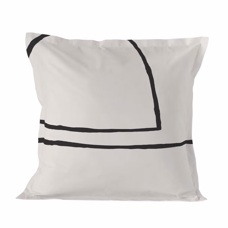Funda de almohada Happyfriday de algodón multicolor y blanco, reversible y transpirable, An/P/Al: 60 x 60 x 1 cm