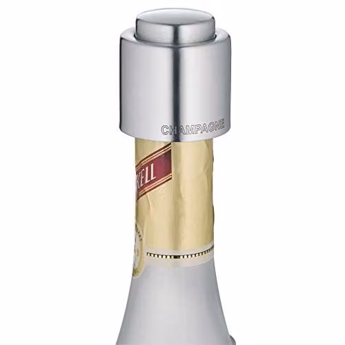 Tapón para botella de champán WMF Clever & More en acero inoxidable plateado, hermético y a prueba de fugas