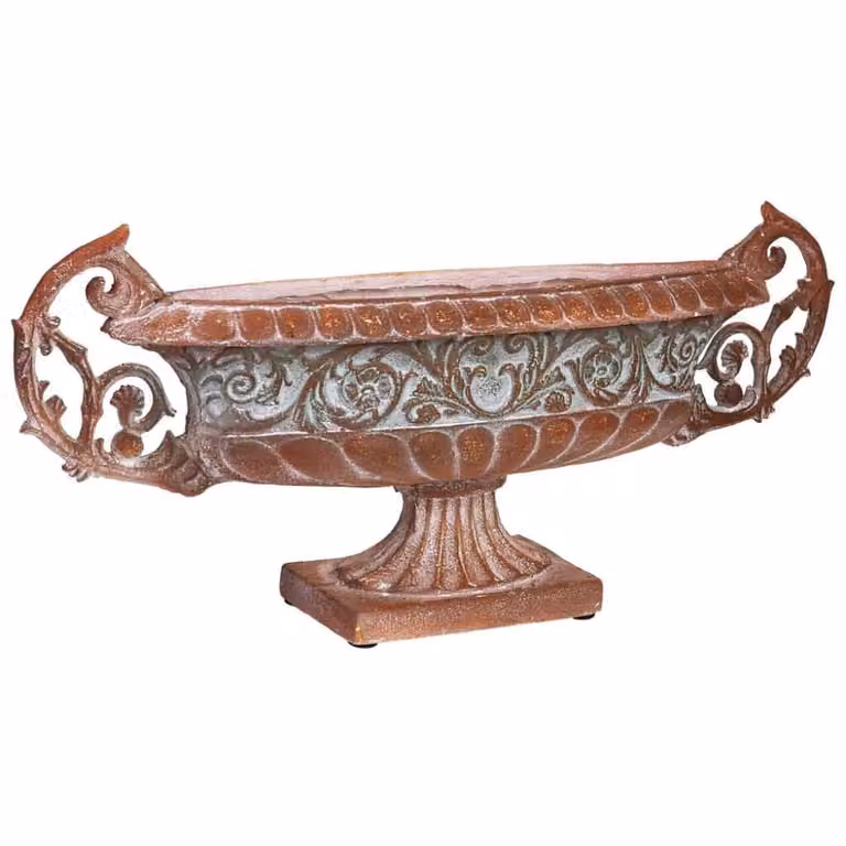Centro de mesa oval Wanderlust deco de metal en color bronce, An/P/Al: 81 x 19 x 35,5 cm