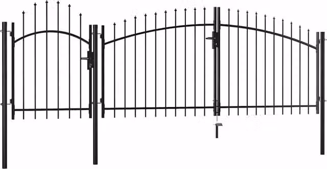 Puerta de jardín doble Woerden de acero color negro vidaxl An/P: 400 x 175 cm
