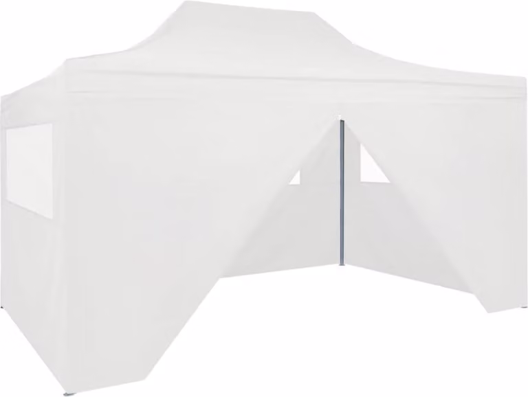 Carpa plegable Syfax con 4 paredes y ventana en color blanco para celebraciones