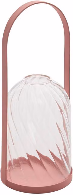 Farol Flor De Rosa Atmosphera para velas pillar, color rosa, Altura: 20 cm