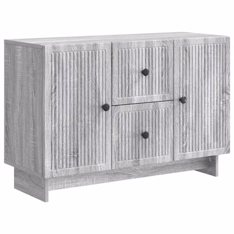 Aparador moderno vidaXL en color gris para salón o comedor, fabricado en madera de ingeniería MDF, An/P/Al: 89 x 34,5 x 60 cm
