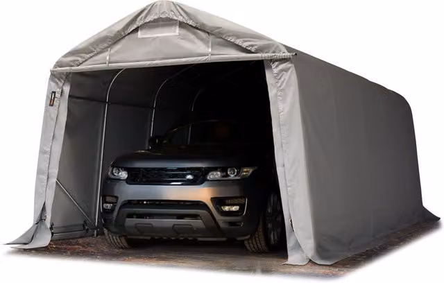 Carpa de garaje portátil TOOLPORT de PVC y acero galvanizado, impermeable, color gris, An/P/Al: 3,3 x 6 x 3,3 m