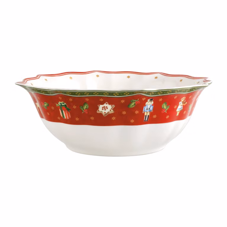 Fuente de servir Villeroy & Boch Toy's Delight de porcelana en blanco y rojo, Diámetro: 32,68 cm