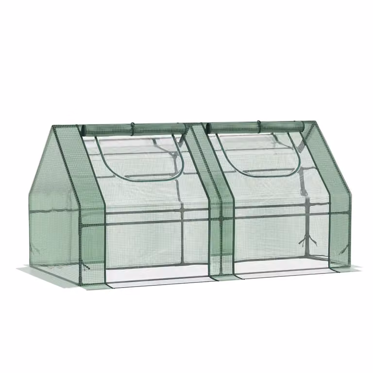 Invernadero de terraza Outsunny verde con estructura de acero y ventanas, An/P/Al: 180 x 90 x 90 cm