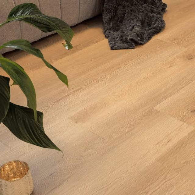 Suelo vinílico clic Home Deluxe LOMEA Roble Beige con sistema de sonido de impacto para 40 m²