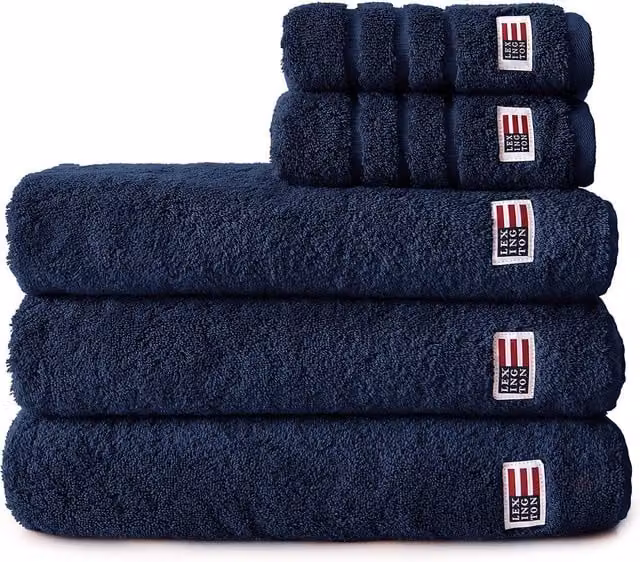 Toalla de baño Lexington de algodón azul de 600 g/m2