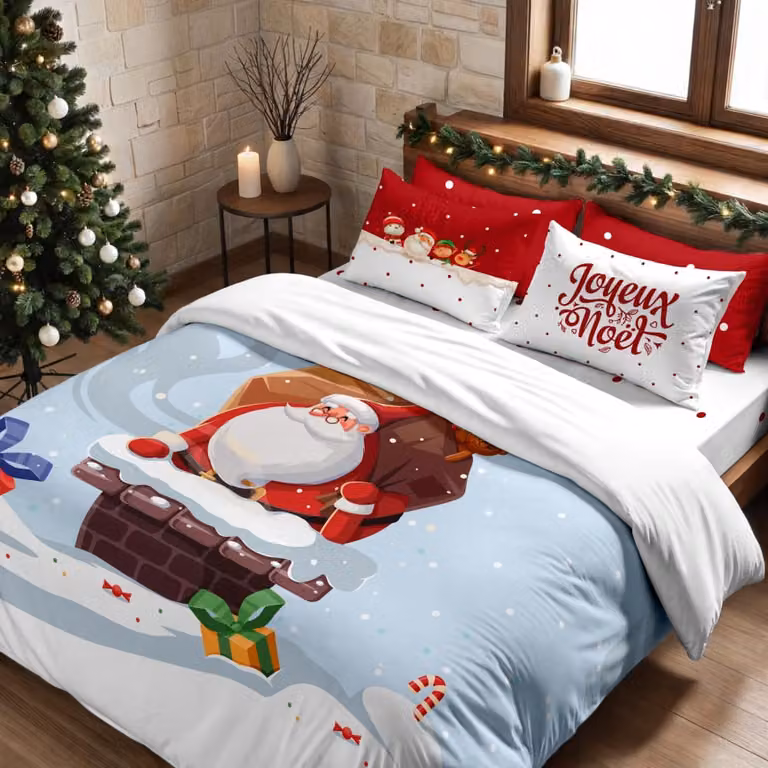 Funda nórdica de Navidad Decolores Home multicolor en poliéster, An/P/Al: 200 x 200 cm