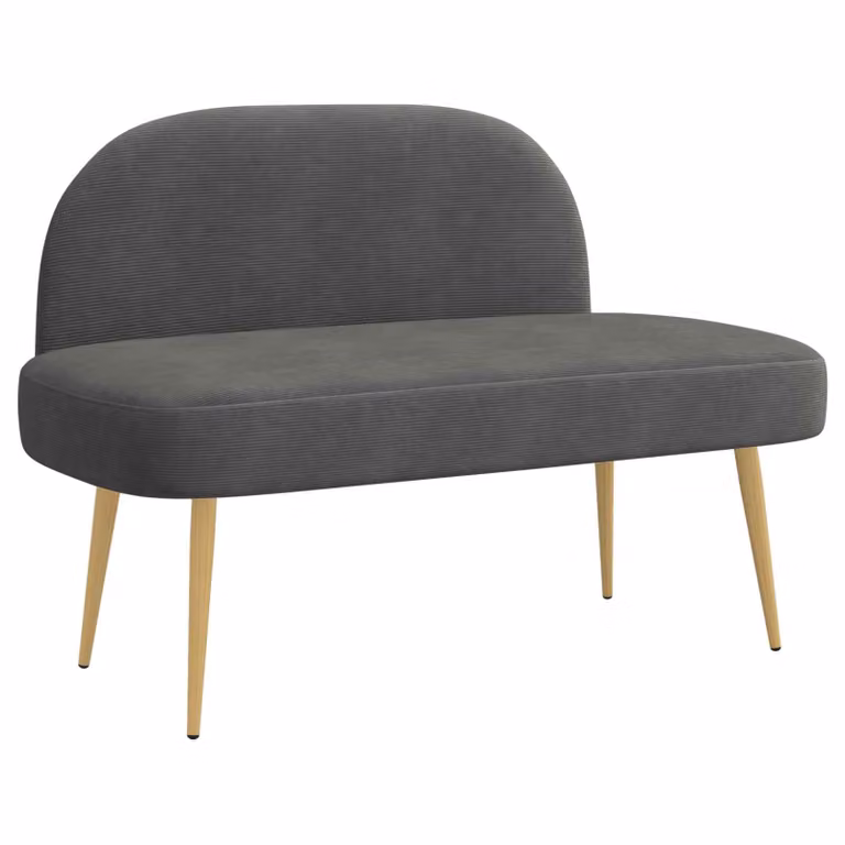 Banco tapizado con respaldo de VIDAXL en gris oscuro, An/P/Al: 110 x 60 x 76 cm