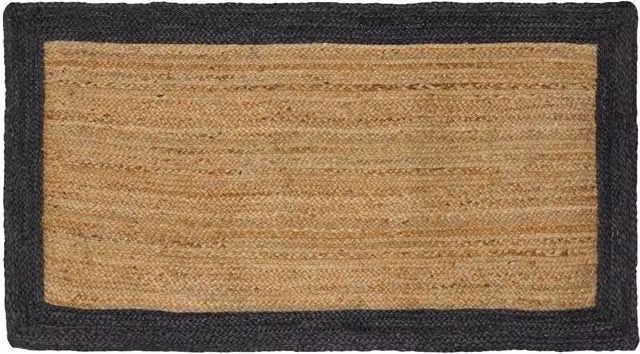 Alfombra de área de yute vidaXL en gris oscuro y natural, An/P: 80 x 150 cm