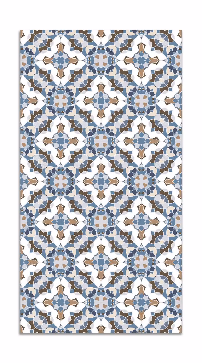 Alfombra vinílica de estilo oriental en color azul, An/Al: 80 x 250 cm