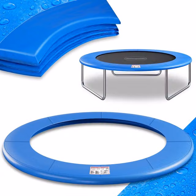 Cojín de protección para camas elásticas Monzana® Azul de PVC y espuma Ø183-426 cm