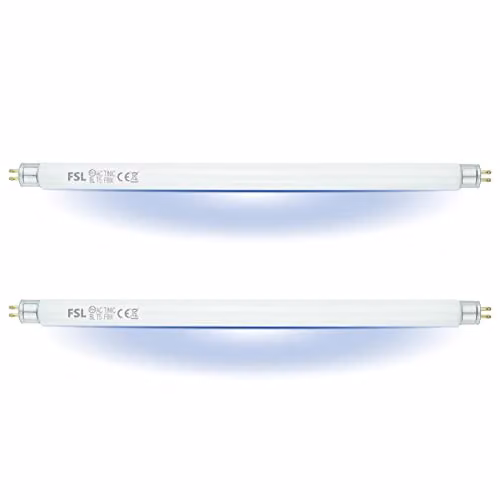 Pack de 2 tubos fluorescentes FSL T5 BL de 8W para lámparas antimosquitos e insectos, luz UV azul, 30 cm
