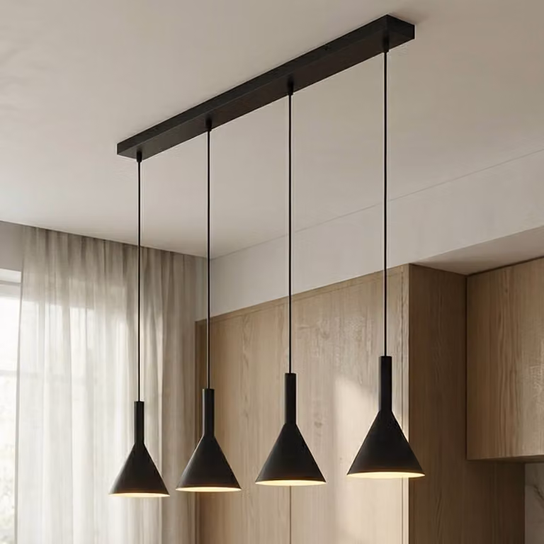 Lámpara colgante moderna Arcchio de metal atenuable en color negro para salón o comedor