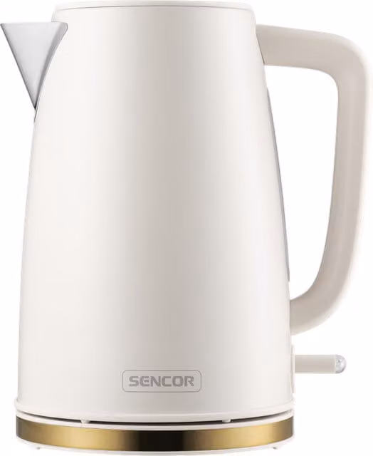 Hervidor eléctrico Sencor SWK 1780WH de 2200W en color blanco y dorado con capacidad de 1,7 l