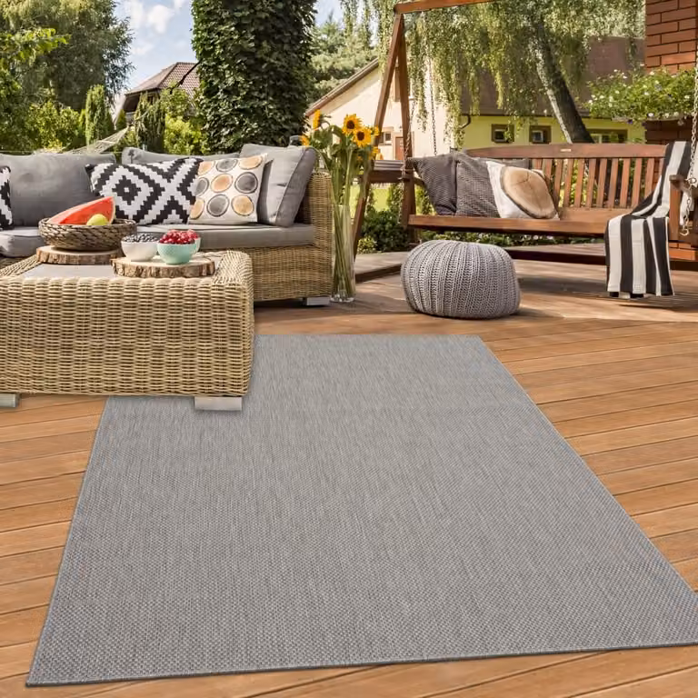 Alfombra de sisal Teppich-Traum para interior y exterior, color gris, An/P: 120 x 170 cm
