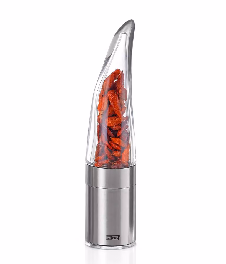 Cortador de chiles AdHoc MP203 Pepe en acero inoxidable y acrílico multicolor, An/P/Al: 4,5 x 20,5 x 4,5 cm