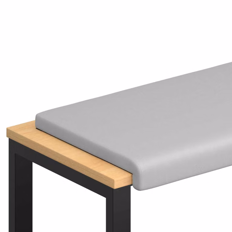 Cojín de banco rectangular de terciopelo vidaXL en gris claro con relleno de espuma y base antideslizante