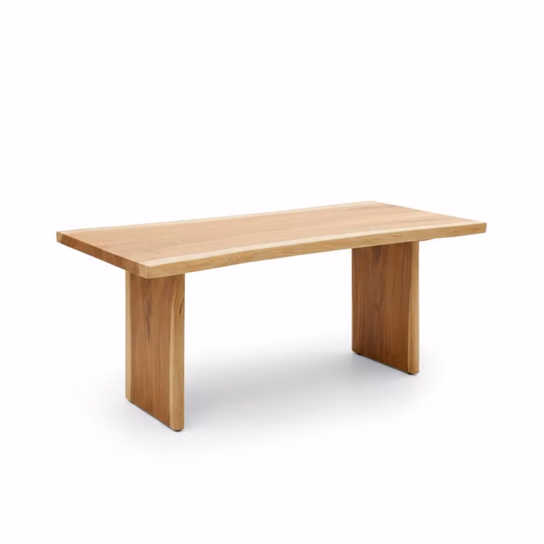 Mesa de comedor rectangular de madera maciza de Trembesí Wabi Home en color marrón, An/P/Al: 180 x 90 cm