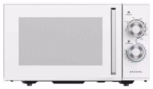 Microondas con función grill Grunkel MWG-25MG de 25 litros y 900 W, modelo de encimera con plato giratorio, color blanco