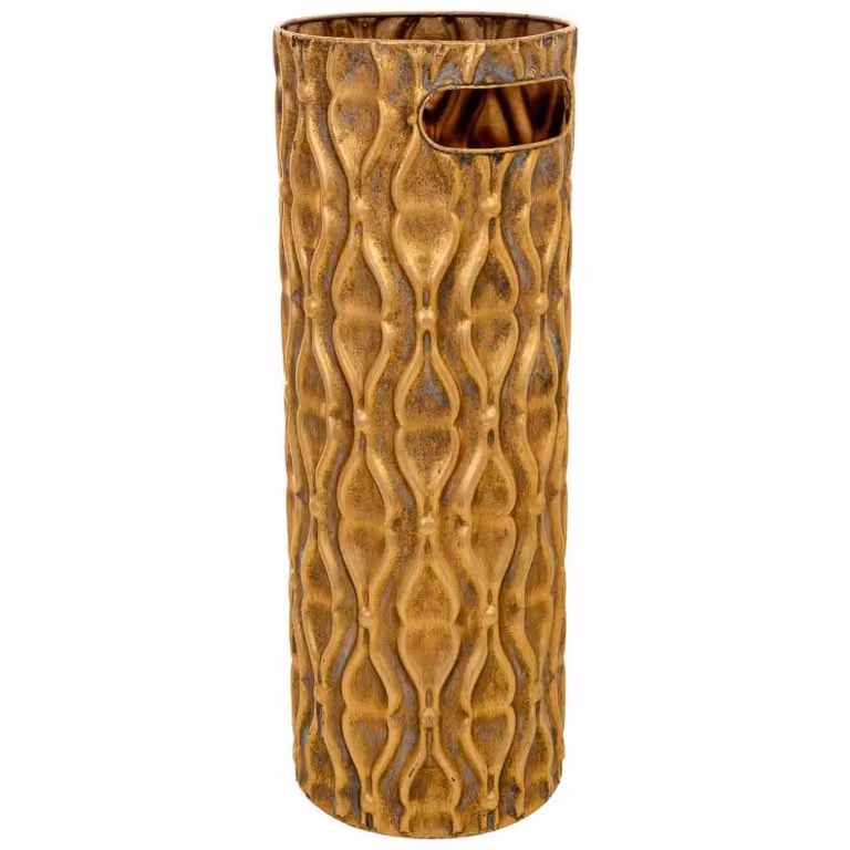 Paragüero de metal dorado Wanderlust deco An/P/Al: 20 x 20 x 55 cm