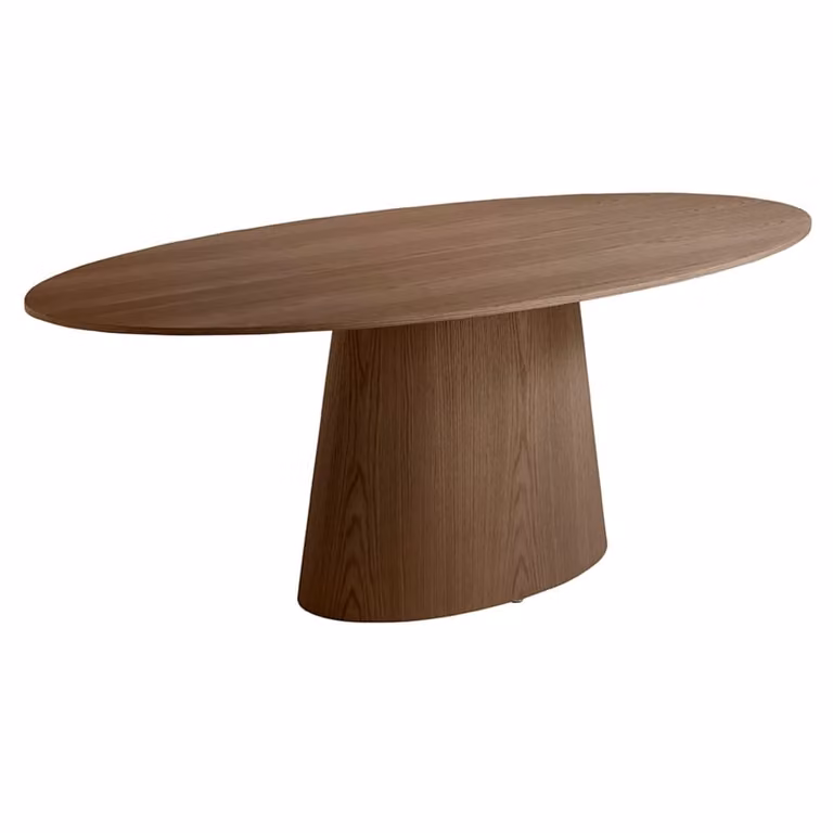 Mesa de comedor ovalada moderna Angel Cerdá S.L. en color nogal An/P/Al: 220 x 110 x 76 cm