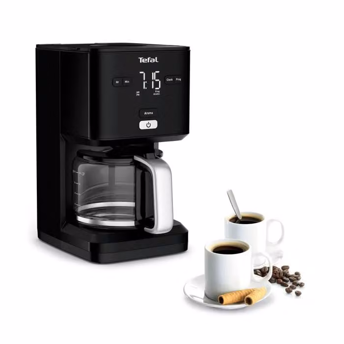 Cafetera de goteo automática Tefal Smart'n Light negra con jarra de cristal y capacidad de 1,25 l
