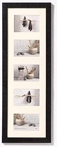 Marco de fotos de madera Walther Design Home negro para fotos de 10x15 cm