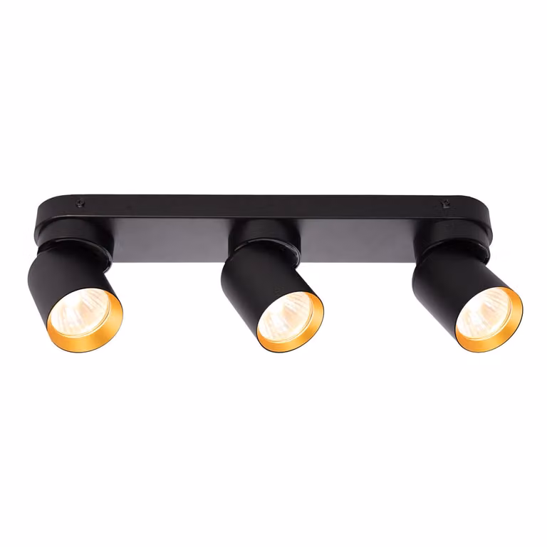 Lámpara de techo moderna Eko-Light Milagro ANDY en color negro y dorado con bombillas GU10 regulables y grado de protección IP20