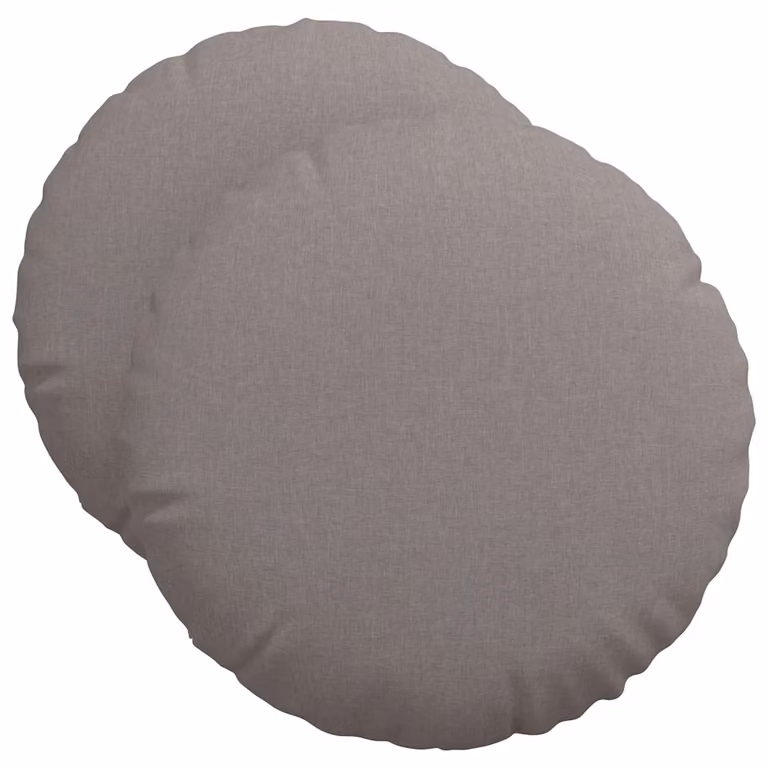 Set de 2 cojines para asiento redondos vidaXL en color gris, con funda lavable y desenfundable, Ø50 x 19 cm