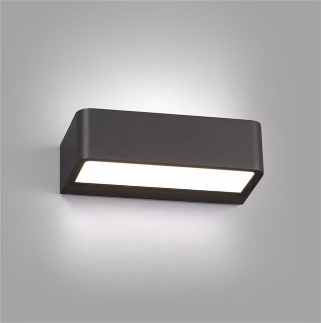 Aplique de pared Takua de Faro Barcelona en color gris oscuro con acabado en cristal y metal para iluminación LED moderna