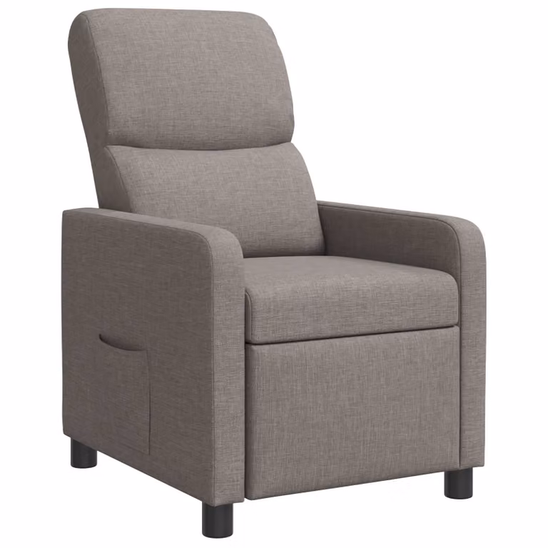 Sillón reclinable vidaXL Topo en poliéster gris para adultos con reposabrazos y diseño moderno para salón u oficina