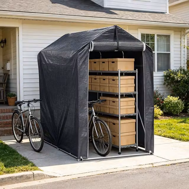 Carpa para bicicletas Randaco Gris, An/P/Al: 187 x 100 x 165 cm, con protección anti-uv y sin suelo