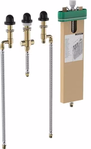 Cuerpo para grifo de bañera Hansgrohe con caño extraíble en color turquesa y multicolor