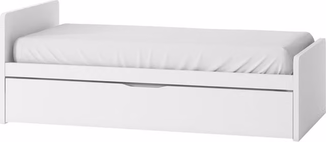 Cama Mio de El Corte Inglés con un cajón y cabecero izquierdo alto en color blanco
