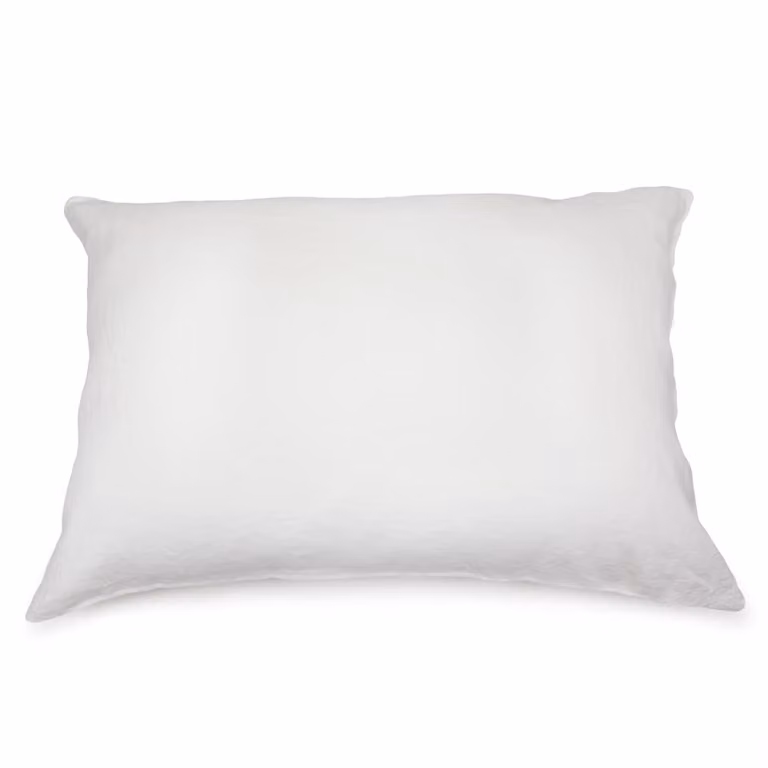 Funda de almohada de lino Maison d'été en color blanco, 50 x 70 cm