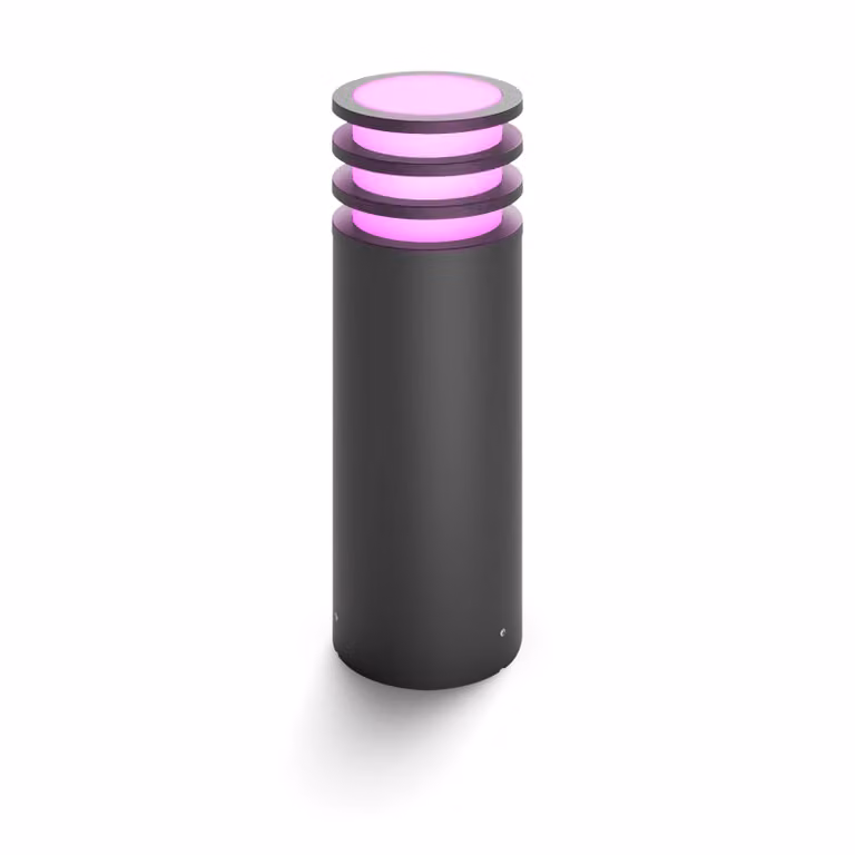 Lámpara de pie para exteriores Philips Hue Lucca White & Color Ambiance en color gris antracita con tecnología LED y conexión Zigbee/Bluetooth