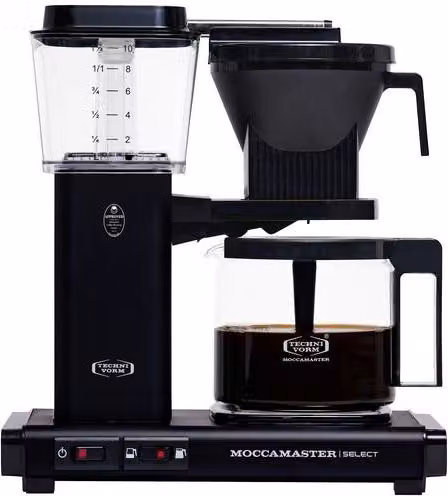 Cafetera de goteo semiautomática Moccamaster KBG 741 AO negra con jarra de cristal y capacidad de 1,25 l