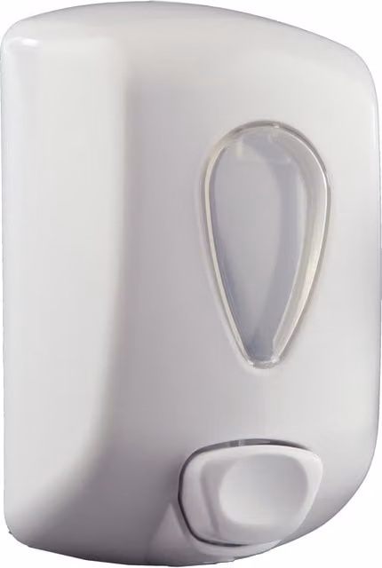 Dispensador de gel hidroalcohólico CROMADOS MODERNOS de 1000 ml, blanco, de plástico y montaje en pared