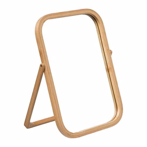 Espejo de pie minimalista 5five en bambú color marrón de forma rectangular An: 39 cm