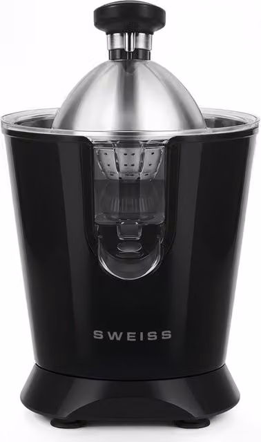 Exprimidor eléctrico de cítricos SWEISS ZEST9 de 160 W con brazo articulado y boquilla antigoteo, color negro