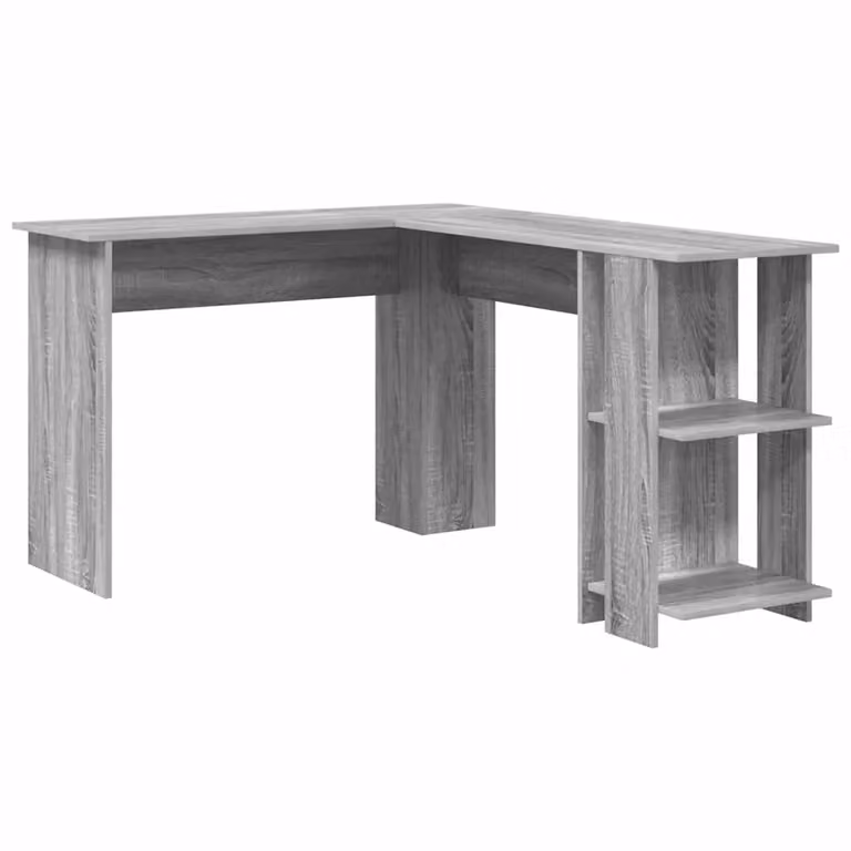 Escritorio de esquina moderno vidaXL en color gris para oficina en casa o profesionales de madera de ingeniería MDF