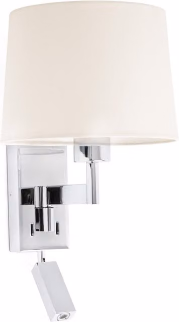 Aplique de pared con lector Artis de FARO BARCELONA en cromo y blanco 68493-01