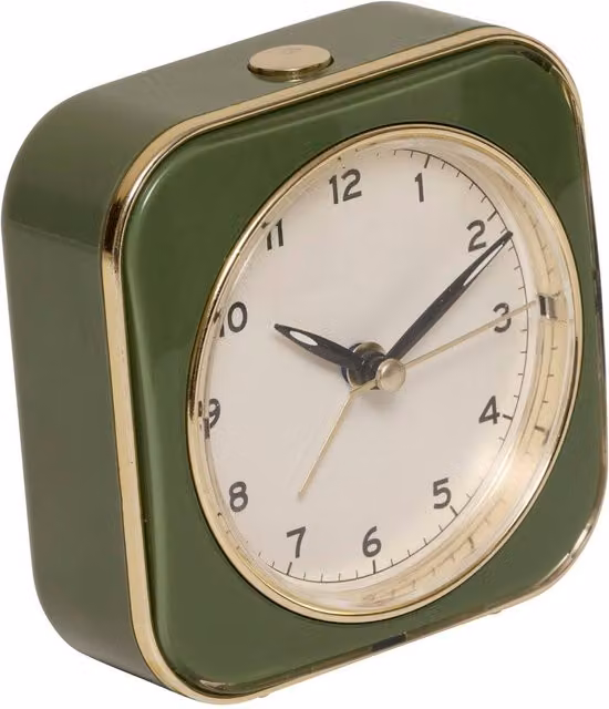 Despertador analógico retro Tudy de Atmosphera en color verde, An/An/Al: 10 x 10 x 10 cm
