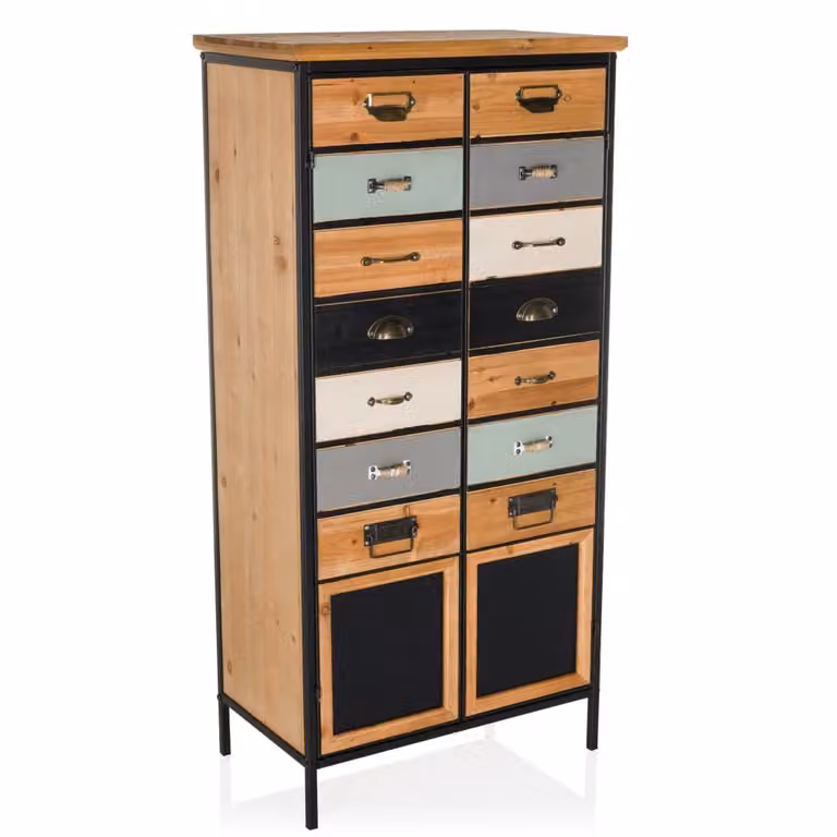 Aparador continua de abeto macizo hjh LIVING color marrón An/P/Al: 60 x 34 x 123 cm