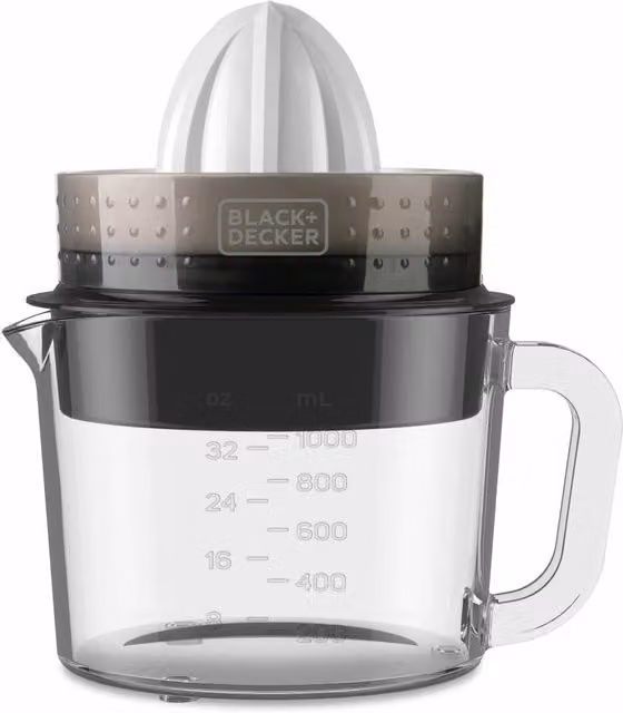 Exprimidor de cítricos TUTTACASA de 30W con jarra de vidrio de 1 L en color gris y transparente