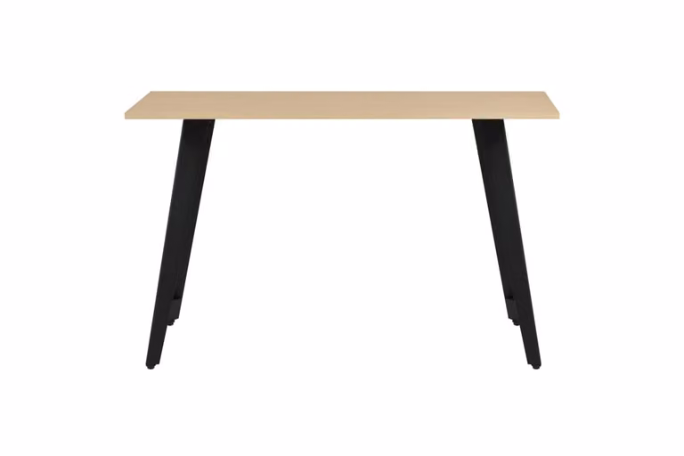 Mesa consola de entrada Hispanohogar en melamina roble y metal, An/P/Al: 120 x 40 x 76 cm
