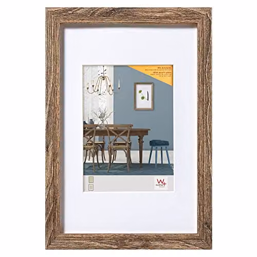 Marco de madera Walther Design para formato A4, color marrón, rectangular con cristal